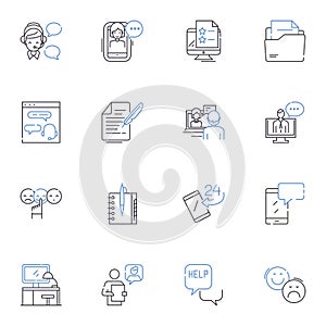 Speaking out line icons collection. Courage, Assertion, Bravery, Expression, Communication, Advocacy, Protest vector and