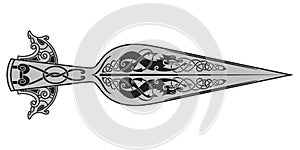 The Spear Of The God Odin - Gungnir, and Scandinavian pattern photo