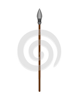 Spear isolated. pole weapons. lance isolated. Battle shaft