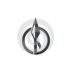 Spear logo vector icon illustration template