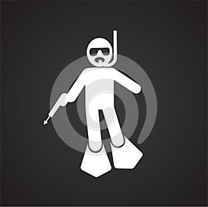 Speargun hunting icon on black background for graphic and web design, Modern simple vector sign. Internet concept. Trendy symbol
