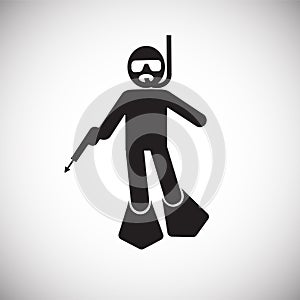 Speargun hunting icon on white background for graphic and web design, Modern simple vector sign. Internet concept. Trendy symbol