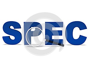 Spec Word Shows Specifications Requirements photo
