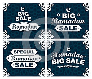 Special big sale for ramadhan, STICKERS RAMADHAN big sale, flash sale, banner vector, super sale ramadhan blue color