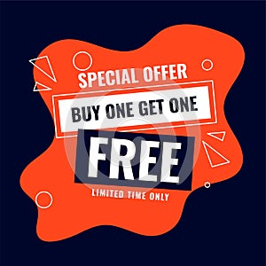 Special buy one get one free sale offer background