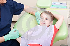 Special care for kid patient at dentist