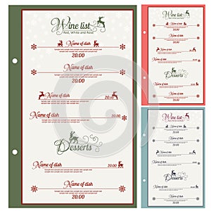 Special Christmas festive menu design.