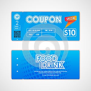 Special Coupon Ticket Card. Element template for design