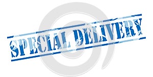 Special delivery blue stamp
