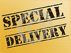 Special delivery stamp means priority mail and fast service - 3d illustration