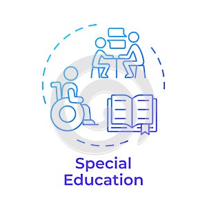 Special education blue gradient concept icon