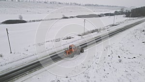 special equipment clears snow during a snowfall