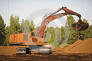 Special equipment for collecting peat.