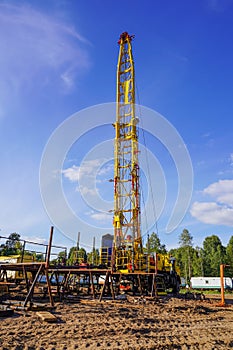 Special equipment for drilling an oil well in an oil field.