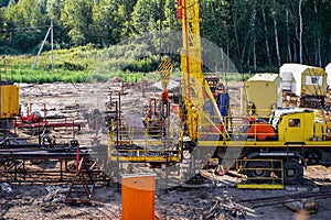 Special equipment for drilling an oil well in an oil field.