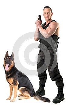 Special forces agent with dog