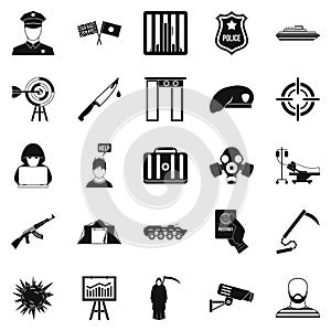 Special forces icons set, simple style