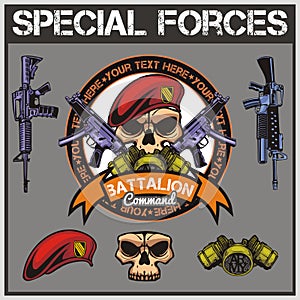 Special forces patch set - stock vector