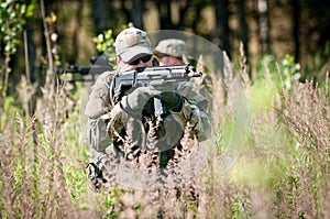 Special forces soldiers on patrol photo