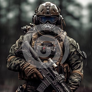 Special Forces soldiers and their advanced helmets super realistic