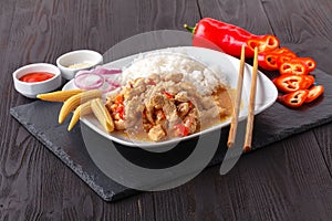 Special fried rice a popular oriental dish available at chinese take aways