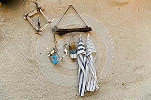 Special kind of street decorations on a house wall -Stilllive