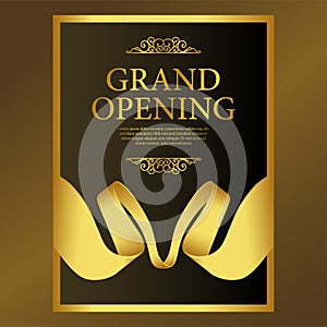 Special luxury grand opening party celebration with gold ribbon