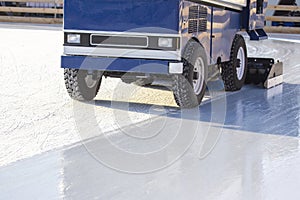 Special machine for cleaning ice on an ice rink. transport industry. street ice rink service