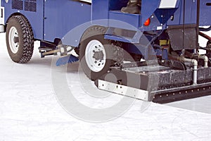 Special machine ice harvester cleans the ice rink. transport industry