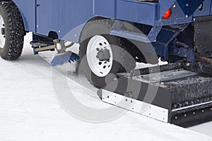 Special machine ice harvester cleans the ice rink. transport industry