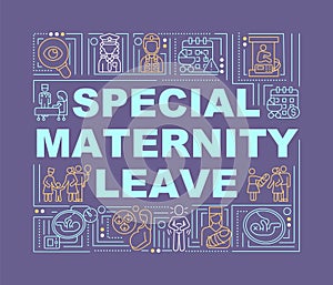 Special maternity leave purple word concepts banner