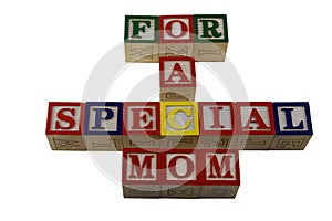 For a special mothers day in alpabet blocks