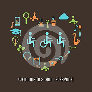 Special Needs Students Inclusion Education Illustration