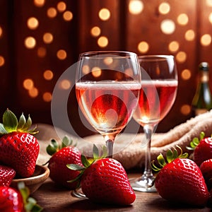 Special occasion luxury celebration, champagne and strawberries