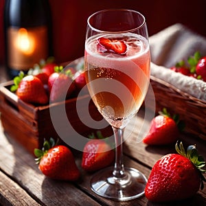 Special occasion luxury celebration, champagne and strawberries