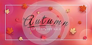 Special offer autumn. and sales banner Design