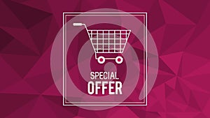 Special offer baner with shopping cart HD animation