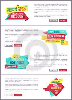 Special offer banners set, vector design icons