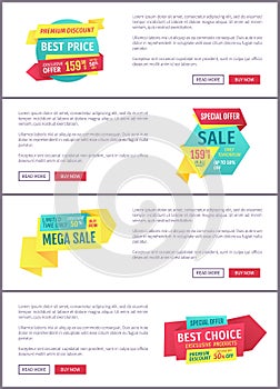 Special offer banners set, vector design icons