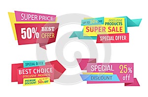 Special offer banners set, vector design icons