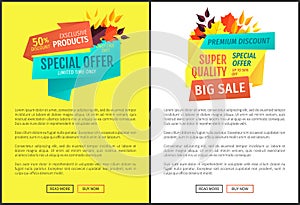 Special Offer Big Sale Posters Vector Illustration