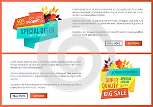 Special Offer Big Sale Set Vector Illustration