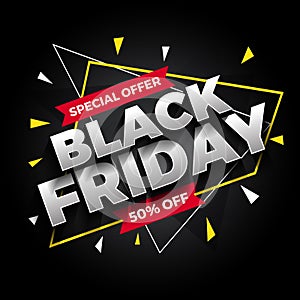 Special offer black Friday sale banner background