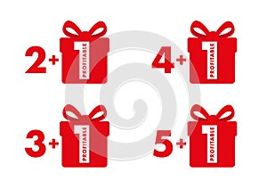 Special offer buy two, three, four or five get plus one free set of labels with red numbers and gift box