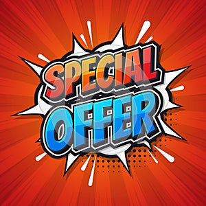 Special offer, font expression comic speech buble