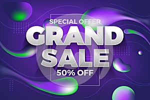 Special offer grand sale banner and back ground