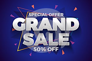 Special offer grand sale banner background.