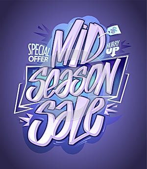 Special offer mid season sale web banner lettering template