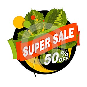 Special offer off banner. Super mega sale, discount, best offer.