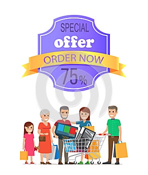 Special Offer Order Now 75 Promo Label on Poster